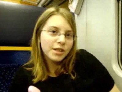 19 years old german teen masturbates in train